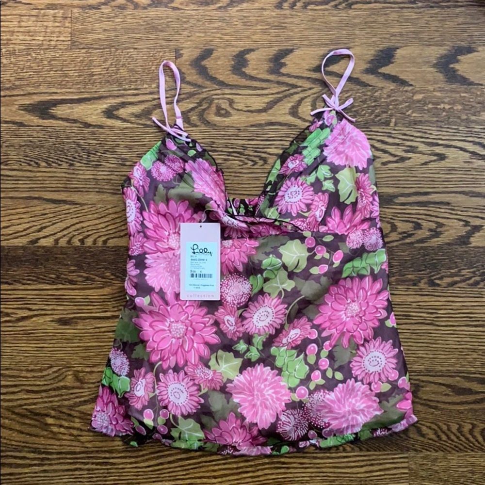 NWT Lilly Pulitzer v-neck Val Cami floral Sz 4